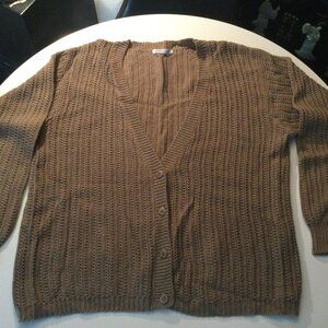 Ship’N Shore Brown Ladies Knit Cardigan sweater Vintage size: L? (read)